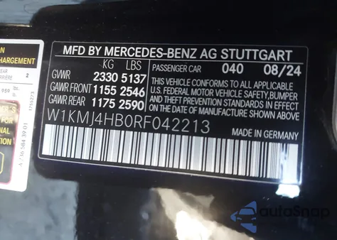 2024 Mercedes-Benz Cle 300 4Matic z USA, uszkodzony, nr VIN W1KMJ4HB0RF042213